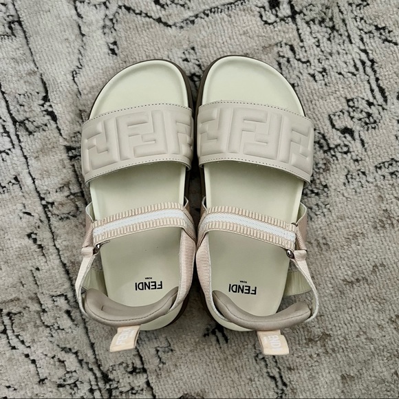 *SOLD* Fendi FF Logo Embossed Sandals - Picture 9 of 12